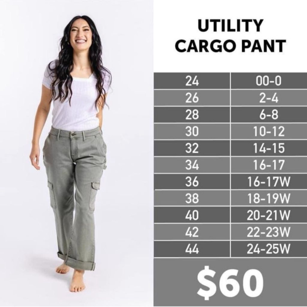 LuLaRoe 30 Khaki Utility Cargo Pants Soft Stretchy Twill - Picture 8 of 9